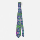 Gemarmerde Lime Green en Paarse Abstracte Retro Sw Stropdas (Voorkant)