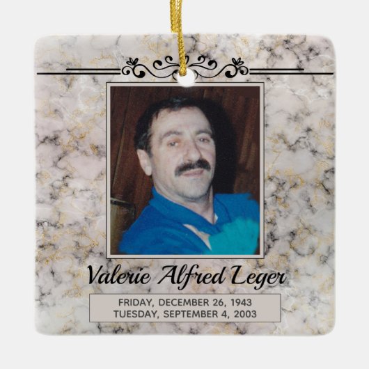 Gemarmerde Memorial Keepsakes Keramisch Ornament (Voorkant)