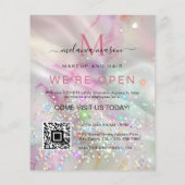 Gemarmerde Meup Artist Holographic Glitter QR Code Flyer (Achterkant)