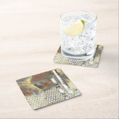 Gemarmerde pixels II Vierkante Kartonnen Onderzetter (Insitu)