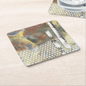 Gemarmerde pixels II Vierkante Kartonnen Onderzetter (Schuin)