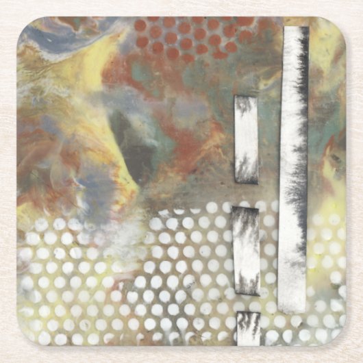 Gemarmerde pixels II Vierkante Kartonnen Onderzetter (Voorkant)