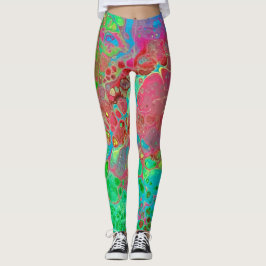 Gemarmerde roze groene Abstracte Leggings