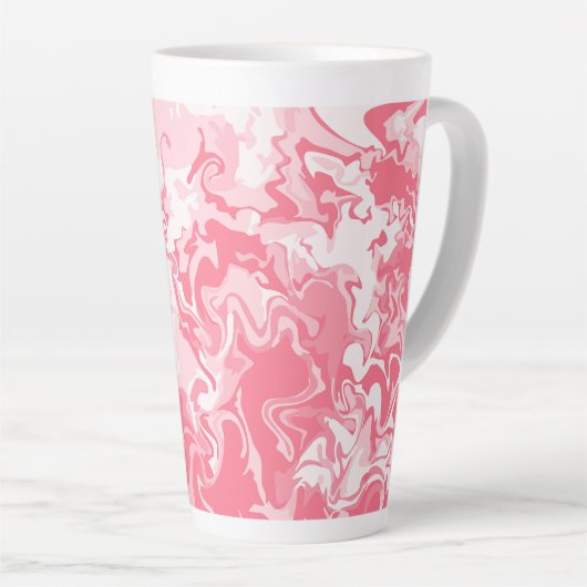 Gemarmerde roze latte mok (Rechterhoek)