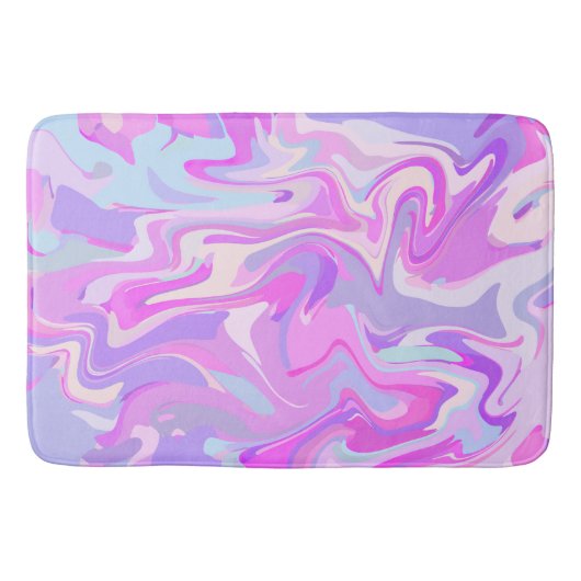 Gemarmerde roze Paarse Turquoise Badmat (Voorkant)