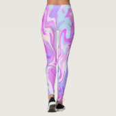 Gemarmerde roze Paarse Turquoise Leggings (Achterkant)