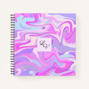 Gemarmerde roze Paarse Turquoise Notitieboek