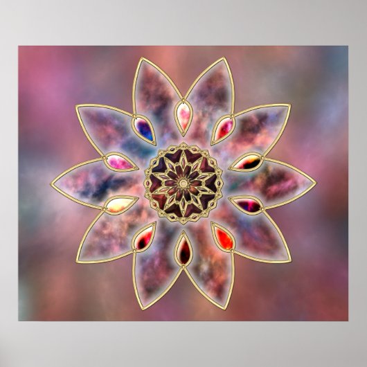 Gemarmerde sterrenstelsels afdrukken poster (Voorkant)