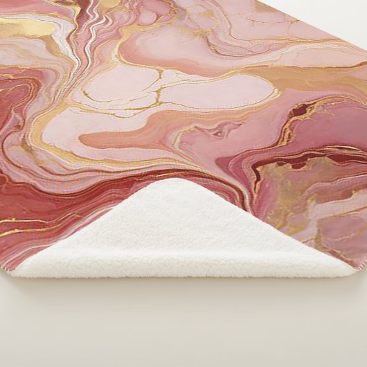 Gemarmerde Terracotta en Gouden Sherpa Deken (3/4)