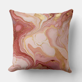 Gemarmerde Terracotta, Ivoor & Goud Elegant  Kussen