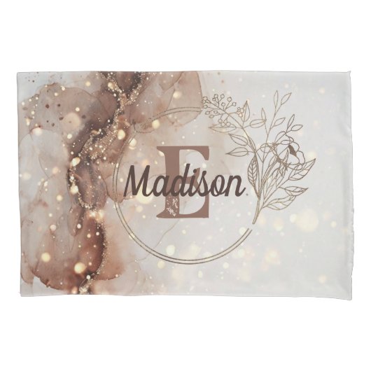 Gemarmerde Waterverf met glitteraccenten Kussensloop (Voorkant-Links)