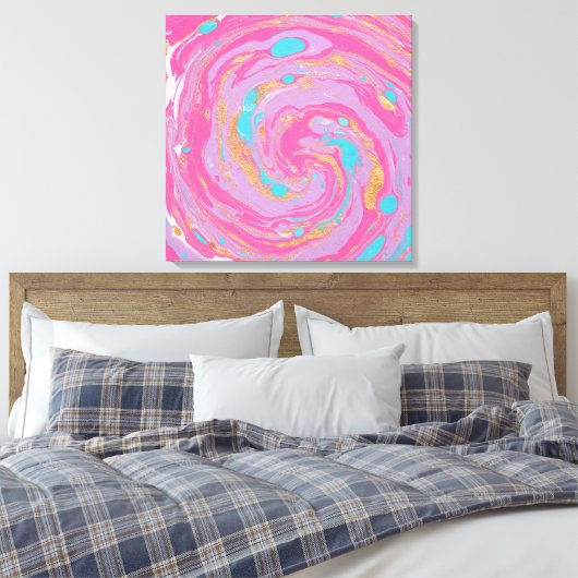 gemarmerde werveling canvas afdruk (Insitu (Slaapkamer))