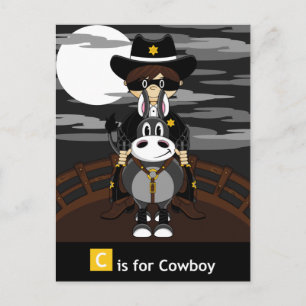 Gemaskeerd Briefkaart voor slechte cowboy en paard