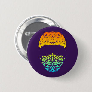 gemaskeerd in paisley-knop ronde button 5,7 cm