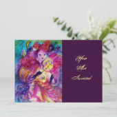 GEMASKERD AVONDPARTY KAART (Staand voorkant)