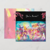 GEMASKERD BAL, rode tierelantijnen Kaart (Voorkant / Achterkant)