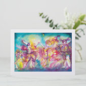 GEMASKERD BAL, witte ijzeren metaalglans Kaart (Staand voorkant)