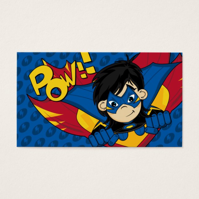 Gemaskerd Superhero Bladwijzer Visitekaartjes (Voorkant)