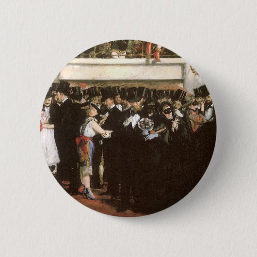 Gemaskerde bal bij de opera van Edouard Manet Ronde Button 5,7 Cm (Voorkant)