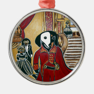 GEMASKERDE DOXIE METALEN ORNAMENT