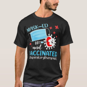 Gemaskerde en gevaccineerde ademhalingstherapie bi t-shirt