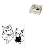 gemaskerde kattenstempel rubberstempel (Gestempeld)