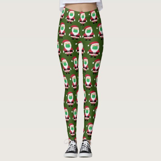 Gemaskerde Kerstman Leggings (Voorkant)