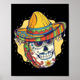 Gemaskerde Mexicaanse Taco Funny Poster