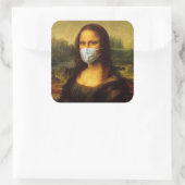 "Gemaskerde Mona Lisa" Vierkante Sticker (Tas)