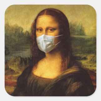 "Gemaskerde Mona Lisa" Vierkante Sticker
