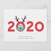 Gemaskerde Rendier 2020 Aangepaste Kerstkaart Feestdagenkaart (Voorkant)