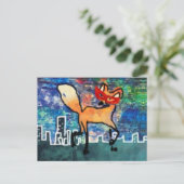 Gemaskerde rode fox briefkaart (Staand voorkant)