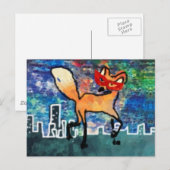 Gemaskerde rode fox briefkaart (Voorkant / Achterkant)