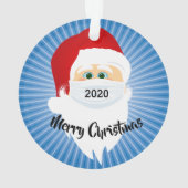 Gemaskerde Santa 2020 Blue Starburst Acrylic Ornam Ornament (achterkant)