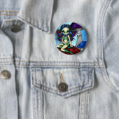 "Gemaskerde vaar op de paddenstoel" Button (In situ)