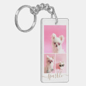 Gematigd Aangepast 4 QR-code voor fotocollage Sleutelhanger (Voorkant Links)