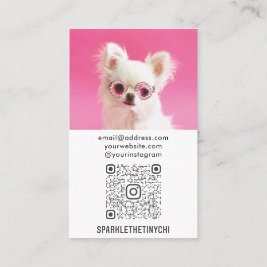 Gematigd Aangepast 4 QR-code voor fotocollage Visitekaartje (Achterkant)