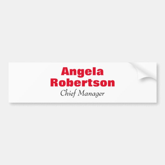 Gematigd eenvoudig, minimalistisch wit toevoegen n bumpersticker (Voorkant)