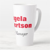 Gematigd eenvoudig, minimalistisch wit toevoegen n latte mok (Rechterhoek)