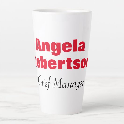 Gematigd eenvoudig, minimalistisch wit toevoegen n latte mok (Voorkant)