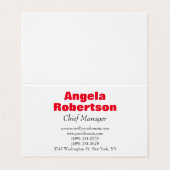 Gematigd eenvoudig, minimalistisch wit visitekaartjes (Buitenkant ongevouwen)