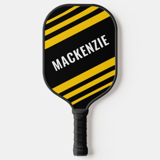 Gematigd geavanceerd zwart Gold, speciaal geperson Pickleball Paddle (Voorkant)