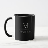 Gematigd minimaal zwart en wit op maat mok (Links)