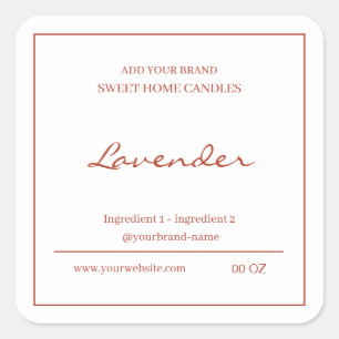 Gematigd product met rode bruine ingrediënten vierkante sticker