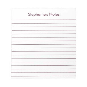 Gematigd Rood Bruin Gepersonaliseerd Notitieblok