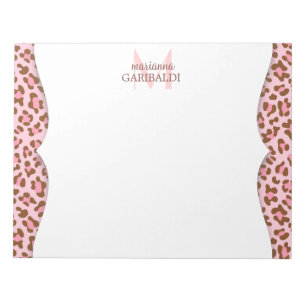 Gematigd Roze Choco Animal Print Girly aangepast Notitieblok