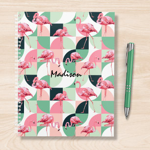 Gematigd Roze Flamingo Geometric Girly Persoonlijk Planner