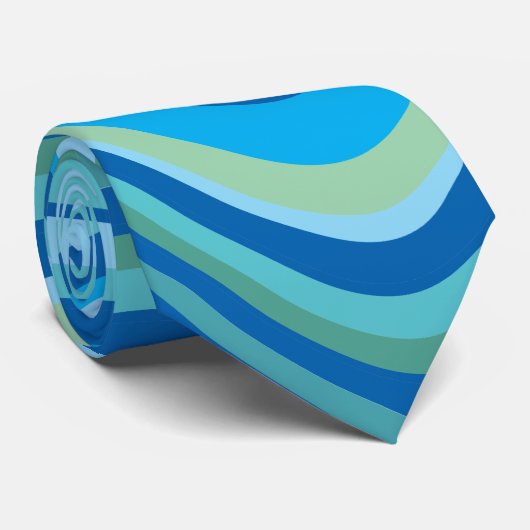 Gematigde blauwe Klassieke afgeronde strepen Stropdas (Opgerold)