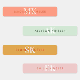 Gematigde eenvoudige roze roze meisjeswaterdichte  labels