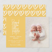 Gematigde geboorte van een tweeling baby aankondiging (Voorkant / Achterkant)